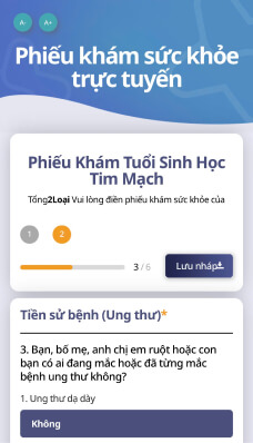 ĐIỀN PHIẾU KHÁM SỨC KHỎE TRỰC TUYẾN TRÊN ĐIỆN THOẠI